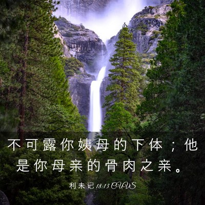 Picture 03 - 利 未 记 18:13 CUVS - 不 可 露 你 姨 母 的 下 体 ； 他 是 - Bible Verse Picture