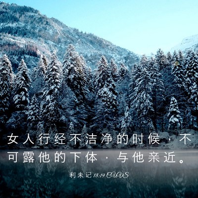 Picture 03 - 利 未 记 18:19 CUVS - 女 人 行 经 不 洁 净 的 时 候 ， 不 - Bible Verse Picture