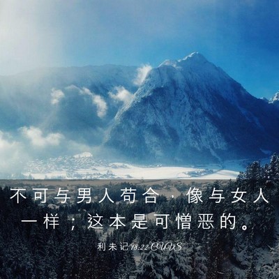 Picture 03 - 利 未 记 18:22 CUVS - 不 可 与 男 人 苟 合 ， 像 与 女 人 - Bible Verse Picture
