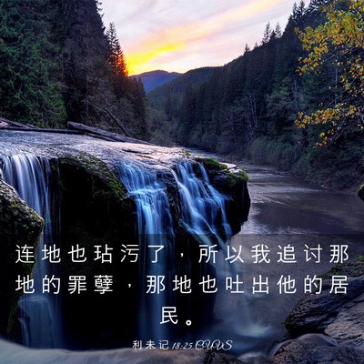 Picture 03 - 利 未 记 18:25 CUVS - 连 地 也 玷 污 了 ， 所 以 我 追 讨 - Bible Verse Picture