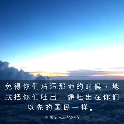 Picture 03 - 利 未 记 18:28 CUVS - 免 得 你 们 玷 污 那 地 的 时 候 ， - Bible Verse Picture