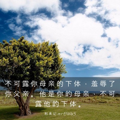Picture 03 - 利 未 记 18:7 CUVS - 不 可 露 你 母 亲 的 下 体 ， 羞 辱 - Bible Verse Picture