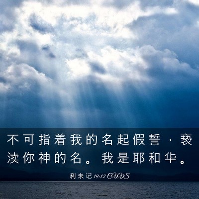 Picture 03 - 利 未 记 19:12 CUVS - 不 可 指 着 我 的 名 起 假 誓 ， 亵 - Bible Verse Picture