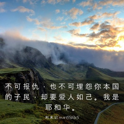 Picture 03 - 利 未 记 19:18 CUVS - 不 可 报 仇 ， 也 不 可 埋 怨 你 本 - Bible Verse Picture