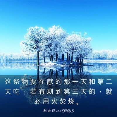 Picture 03 - 利 未 记 19:6 CUVS - 这 祭 物 要 在 献 的 那 一 天 和 第 - Bible Verse Picture