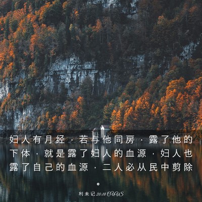 Picture 03 - 利 未 记 20:18 CUVS - 妇 人 有 月 经 ， 若 与 他 同 房 ， - Bible Verse Picture