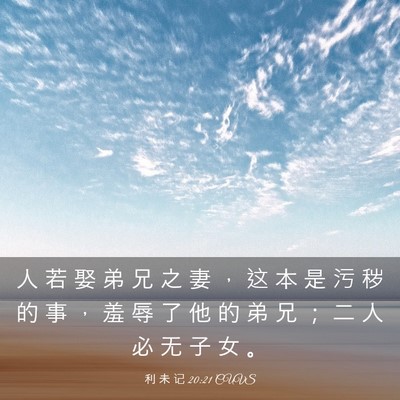 Picture 03 - 利 未 记 20:21 CUVS - 人 若 娶 弟 兄 之 妻 ， 这 本 是 污 - Bible Verse Picture