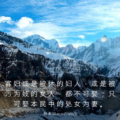 Picture 03 - 利 未 记 21:14 CUVS - 寡 妇 或 是 被 休 的 妇 人 ， 或 是 - Bible Verse Picture