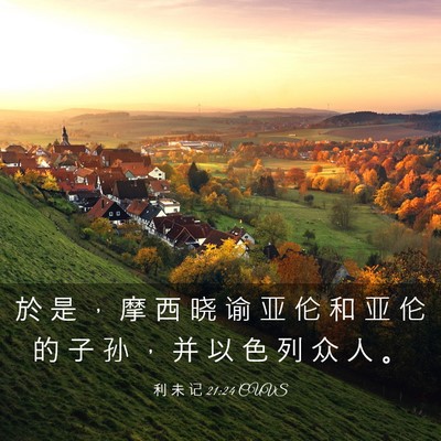 Picture 03 - 利 未 记 21:24 CUVS - 於 是 ， 摩 西 晓 谕 亚 伦 和 亚 伦 - Bible Verse Picture
