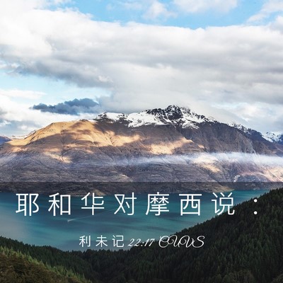 Picture 03 - 利 未 记 22:17 CUVS - 耶 和 华 对 摩 西 说 - Bible Verse Picture