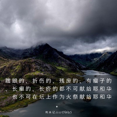 Picture 03 - 利 未 记 22:22 CUVS - 瞎 眼 的 、 折 伤 的 、 残 废 的 、 - Bible Verse Picture
