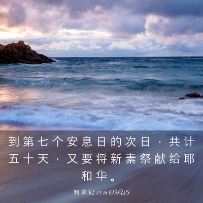Picture 03 - 利 未 记 23:16 CUVS - 到 第 七 个 安 息 日 的 次 日 ， 共 - Bible Verse Picture
