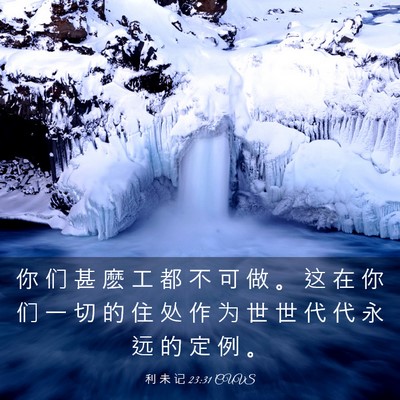 Picture 03 - 利 未 记 23:31 CUVS - 你 们 甚 麽 工 都 不 可 做 。 这 在 - Bible Verse Picture