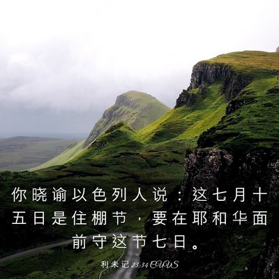 Picture 03 - 利 未 记 23:34 CUVS - 你 晓 谕 以 色 列 人 说 ： 这 七 月 - Bible Verse Picture