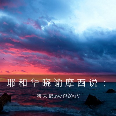 Picture 03 - 利 未 记 24:1 CUVS - 耶 和 华 晓 谕 摩 西 说 - Bible Verse Picture