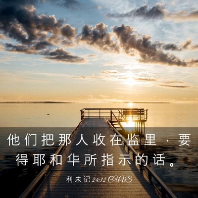 Picture 03 - 利 未 记 24:12 CUVS - 他 们 把 那 人 收 在 监 里 ， 要 得 - Bible Verse Picture