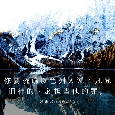 Picture 03 - 利 未 记 24:15 CUVS - 你 要 晓 谕 以 色 列 人 说 ： 凡 咒 - Bible Verse Picture