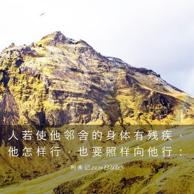 Picture 03 - 利 未 记 24:19 CUVS - 人 若 使 他 邻 舍 的 身 体 有 残 疾 - Bible Verse Picture