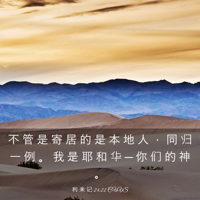 Picture 03 - 利 未 记 24:22 CUVS - 不 管 是 寄 居 的 是 本 地 人 ， 同 - Bible Verse Picture