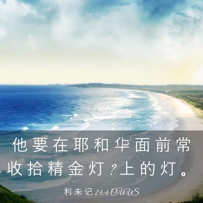 Picture 03 - 利 未 记 24:4 CUVS - 他 要 在 耶 和 华 面 前 常 收 拾 精 - Bible Verse Picture
