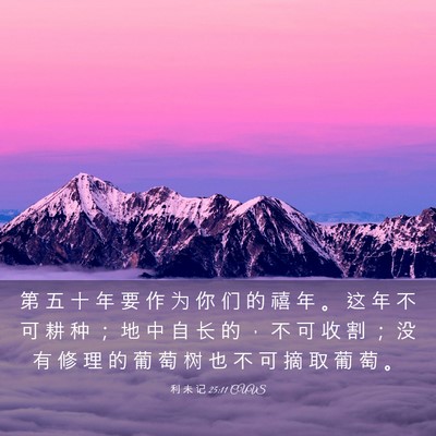 Picture 03 - 利 未 记 25:11 CUVS - 第 五 十 年 要 作 为 你 们 的 禧 年 - Bible Verse Picture