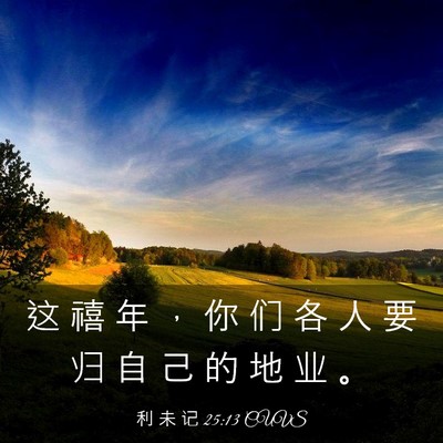 Picture 03 - 利 未 记 25:13 CUVS - 这 禧 年 ， 你 们 各 人 要 归 自 己 - Bible Verse Picture