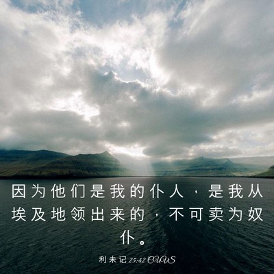 Picture 03 - 利 未 记 25:42 CUVS - 因 为 他 们 是 我 的 仆 人 ， 是 我 - Bible Verse Picture
