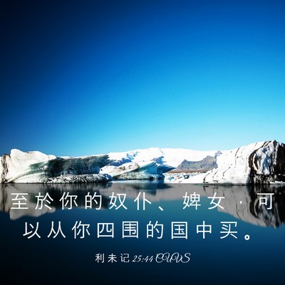 Picture 03 - 利 未 记 25:44 CUVS - 至 於 你 的 奴 仆 、 婢 女 ， 可 以 - Bible Verse Picture