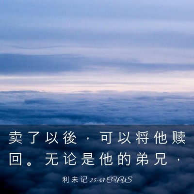 Picture 03 - 利 未 记 25:48 CUVS - 卖 了 以 後 ， 可 以 将 他 赎 回 。 - Bible Verse Picture