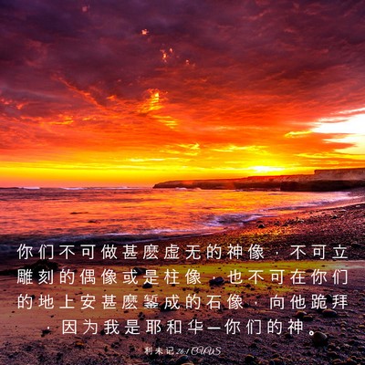 Picture 03 - 利 未 记 26:1 CUVS - 你 们 不 可 做 甚 麽 虚 无 的 神 像 - Bible Verse Picture