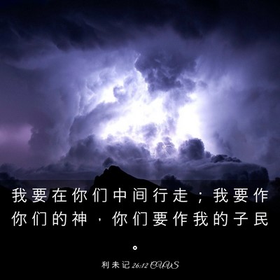 Picture 03 - 利 未 记 26:12 CUVS - 我 要 在 你 们 中 间 行 走 ； 我 要 - Bible Verse Picture