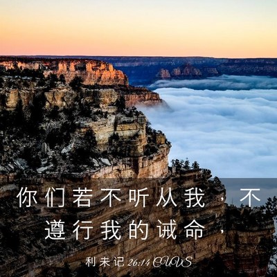 Picture 03 - 利 未 记 26:14 CUVS - 你 们 若 不 听 从 我 ， 不 遵 行 我 - Bible Verse Picture