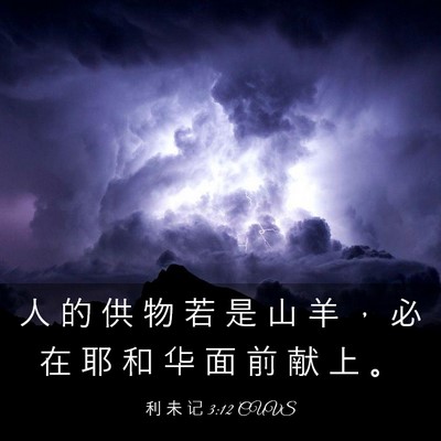 Picture 03 - 利 未 记 3:12 CUVS - 人 的 供 物 若 是 山 羊 ， 必 在 耶 - Bible Verse Picture