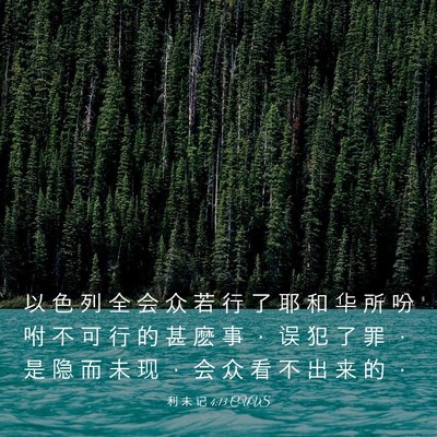 Picture 03 - 利 未 记 4:13 CUVS - 以 色 列 全 会 众 若 行 了 耶 和 华 - Bible Verse Picture