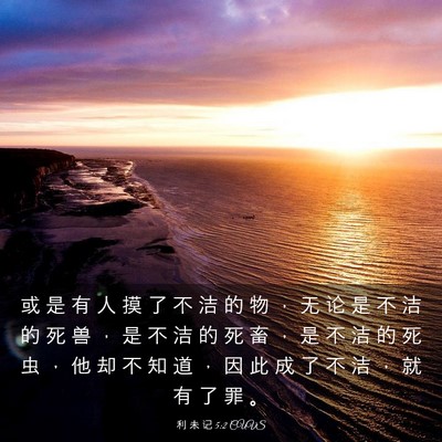 Picture 03 - 利 未 记 5:2 CUVS - 或 是 有 人 摸 了 不 洁 的 物 ， 无 - Bible Verse Picture