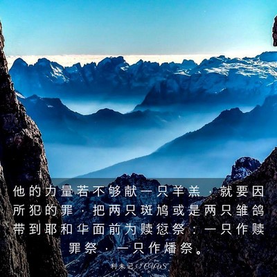 Picture 03 - 利 未 记 5:7 CUVS - 他 的 力 量 若 不 够 献 一 只 羊 羔 - Bible Verse Picture