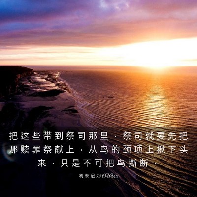 Picture 03 - 利 未 记 5:8 CUVS - 把 这 些 带 到 祭 司 那 里 ， 祭 司 - Bible Verse Picture