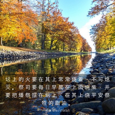 Picture 03 - 利 未 记 6:12 CUVS - 坛 上 的 火 要 在 其 上 常 常 烧 着 - Bible Verse Picture