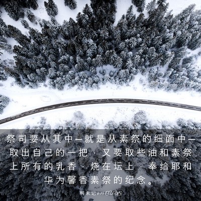 Picture 03 - 利 未 记 6:15 CUVS - 祭 司 要 从 其 中 ─ 就 是 从 素 祭 - Bible Verse Picture