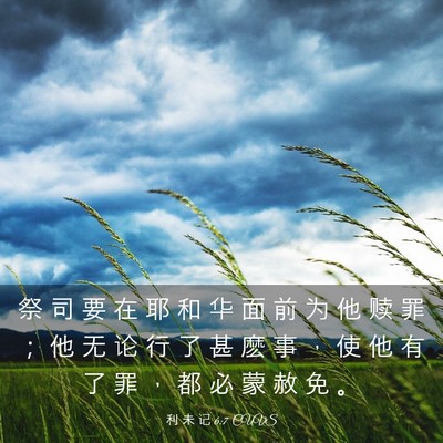 Picture 03 - 利 未 记 6:7 CUVS - 祭 司 要 在 耶 和 华 面 前 为 他 赎 - Bible Verse Picture