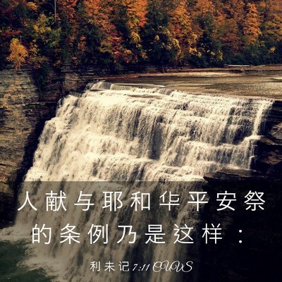 Picture 03 - 利 未 记 7:11 CUVS - 人 献 与 耶 和 华 平 安 祭 的 条 例 - Bible Verse Picture