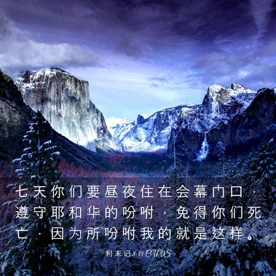 Picture 03 - 利 未 记 8:35 CUVS - 七 天 你 们 要 昼 夜 住 在 会 幕 门 - Bible Verse Picture