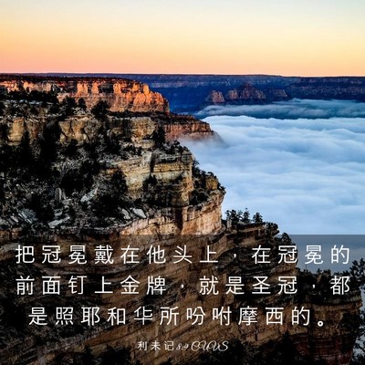 Picture 03 - 利 未 记 8:9 CUVS - 把 冠 冕 戴 在 他 头 上 ， 在 冠 冕 - Bible Verse Picture