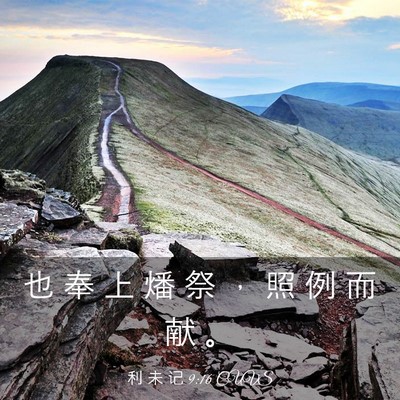 Picture 03 - 利 未 记 9:16 CUVS - 也 奉 上 燔 祭 ， 照 例 而 献 - Bible Verse Picture