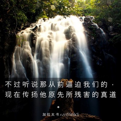 Picture 03 - 加 拉 太 书 1:23 CUVS - 不 过 听 说 那 从 前 逼 迫 我 们 的 - Bible Verse Picture