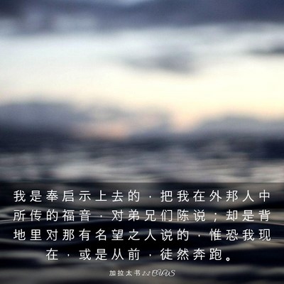 Picture 03 - 加 拉 太 书 2:2 CUVS - 我 是 奉 启 示 上 去 的 ， 把 我 在 - Bible Verse Picture