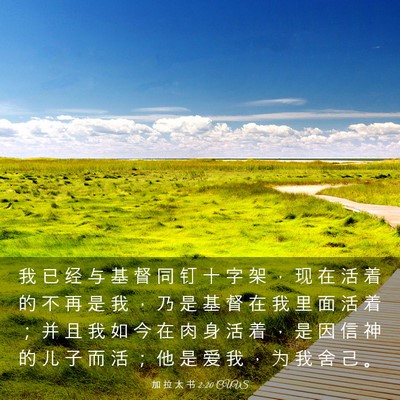 Picture 03 - 加 拉 太 书 2:20 CUVS - 我 已 经 与 基 督 同 钉 十 字 架 ， - Bible Verse Picture
