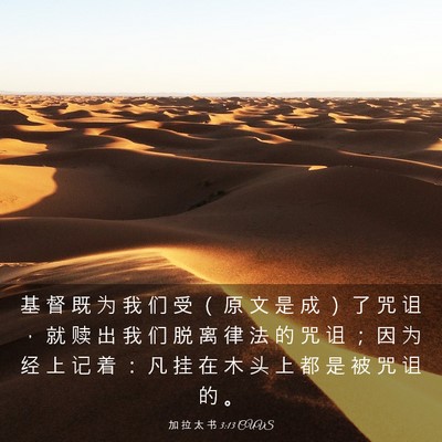 Picture 03 - 加 拉 太 书 3:13 CUVS - 基 督 既 为 我 们 受 （ 原 文 是 成 - Bible Verse Picture