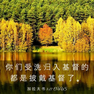 Picture 03 - 加 拉 太 书 3:27 CUVS - 你 们 受 洗 归 入 基 督 的 都 是 披 - Bible Verse Picture
