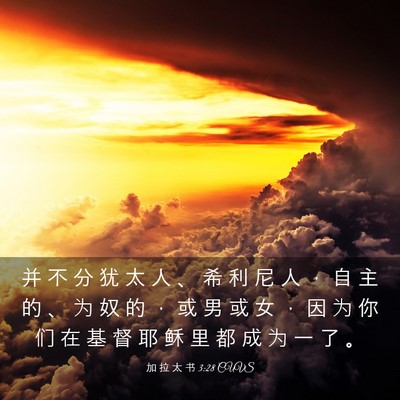 Picture 03 - 加 拉 太 书 3:28 CUVS - 并 不 分 犹 太 人 、 希 利 尼 人 ， - Bible Verse Picture
